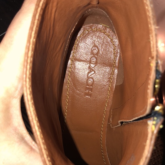 Coach Brown Leather Moto Boots - Picture 5 of 9